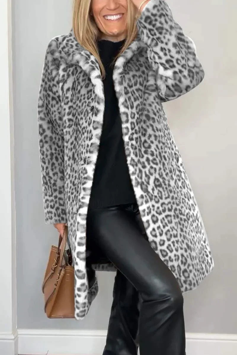 Leopard winter coat