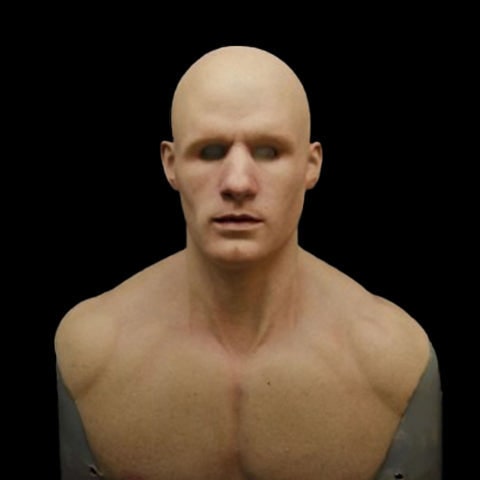 Men's Old Man Mask with Realistic Silicone Chest Bib and Creepy Halloween Details