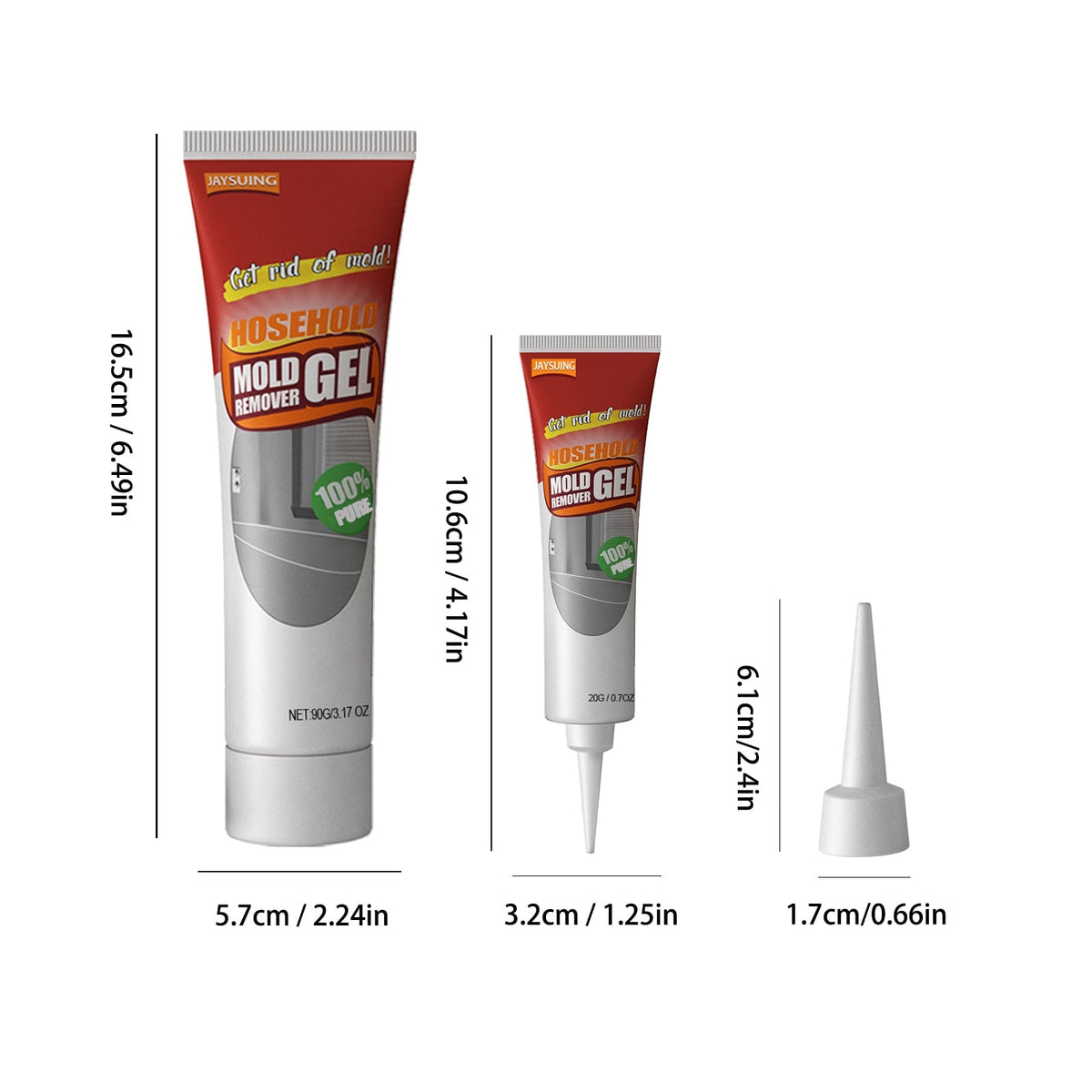 Mould and Mildew Remover Gel with Applicator Nozzle for Bathroom Tile Grout