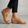 Comfortable Slip-On Wedge Sandals – Leather