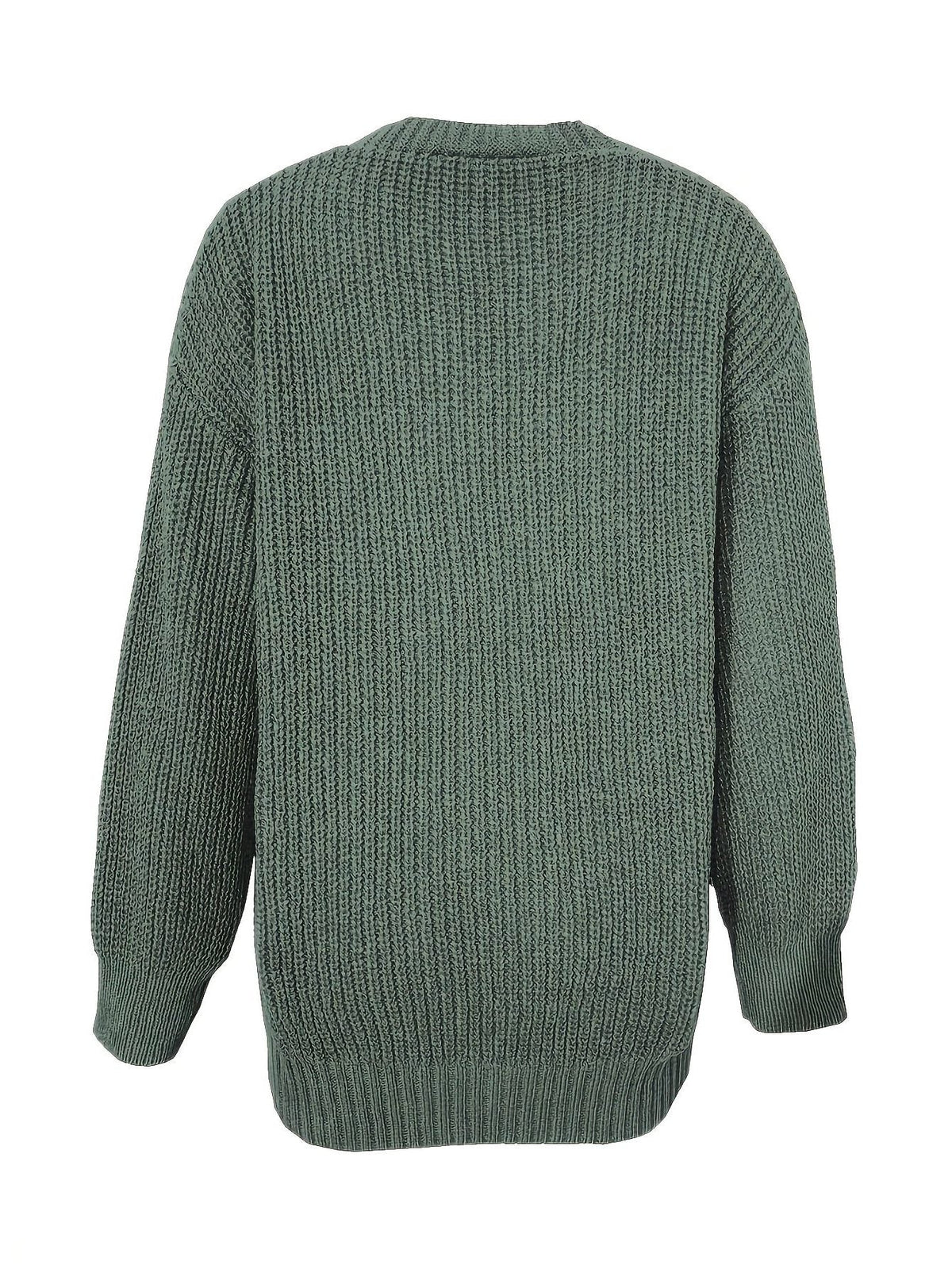 Chunky Knit Oversized Cardigan with Button-Front for Women