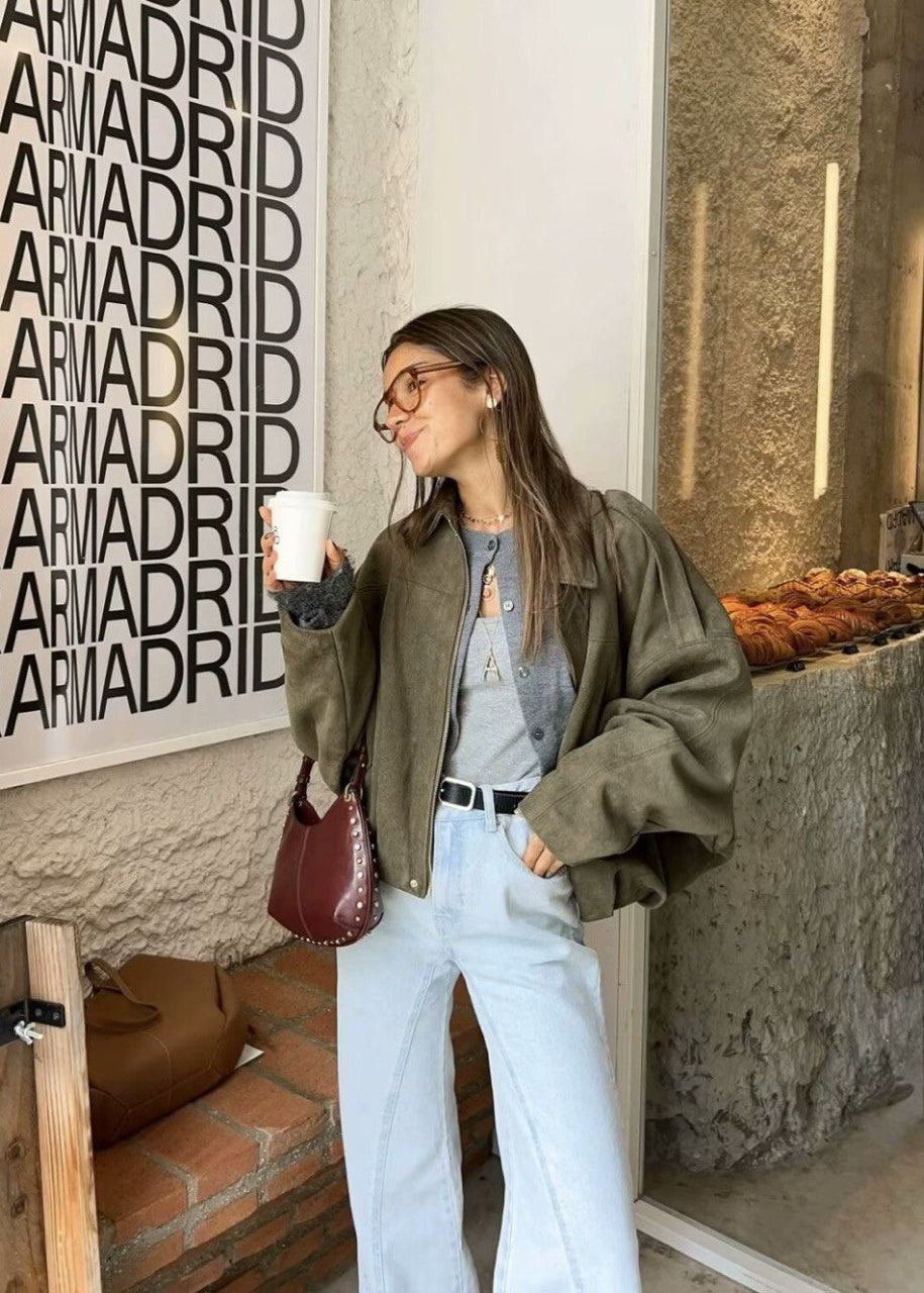 Lune London | Oversized Suede Zip Jacket