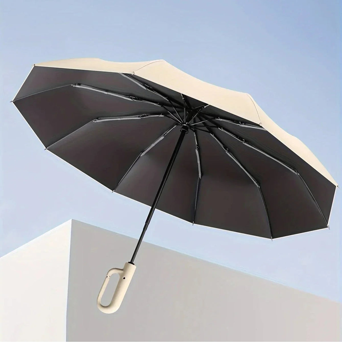 Repel Windproof Travel Umbrella with UV Blocker Compact Folding Design and Carabiner Clip