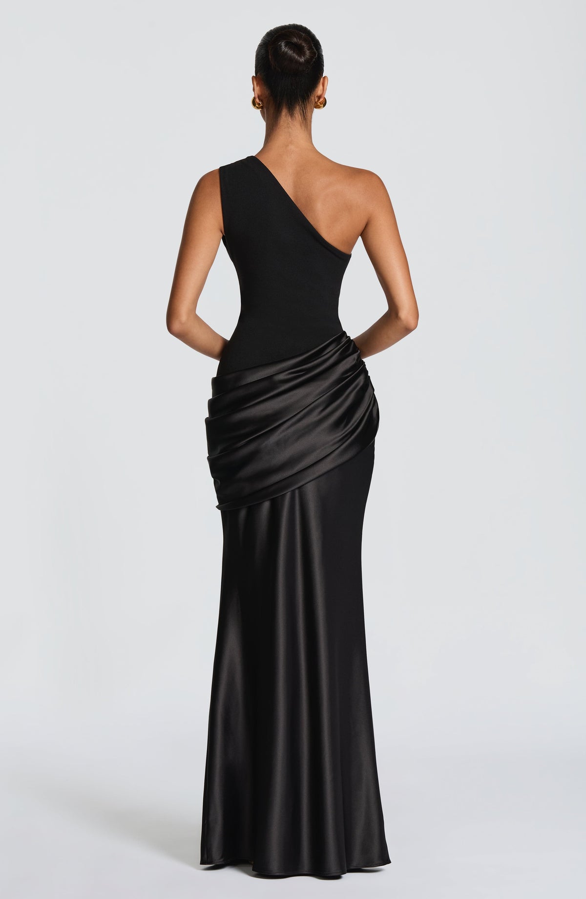 Abbey One-Shoulder Satin Maxi Dress