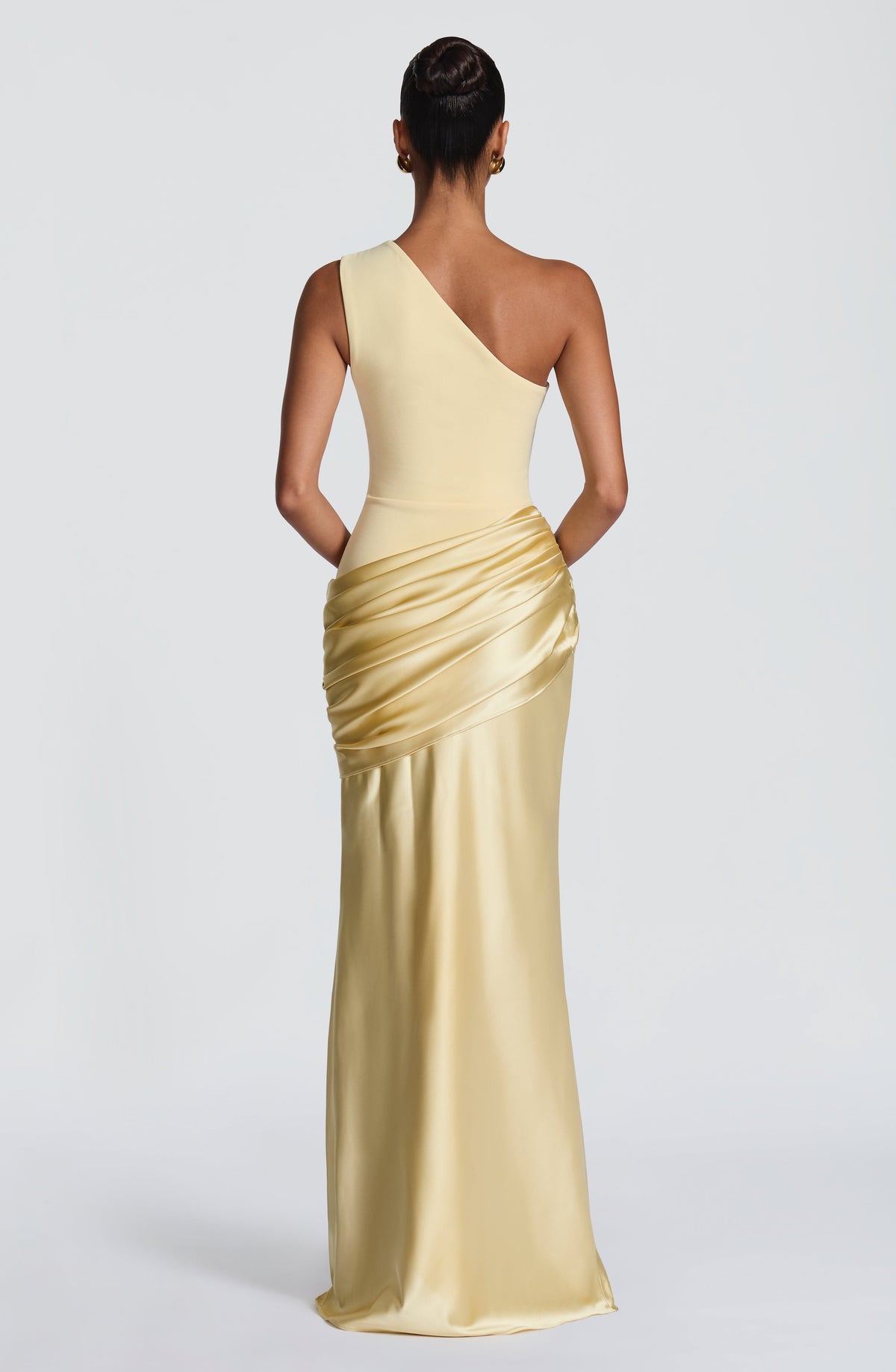 Abbey One-Shoulder Satin Maxi Dress