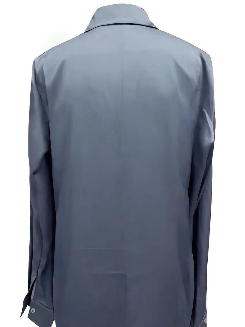 Satin V-Neck Blouse for Women