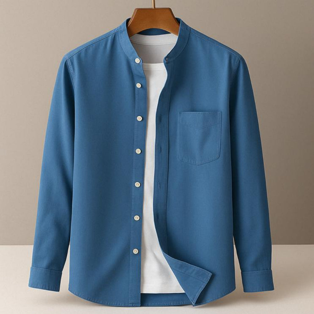 Classic Long-Sleeve Button Collar Shirt