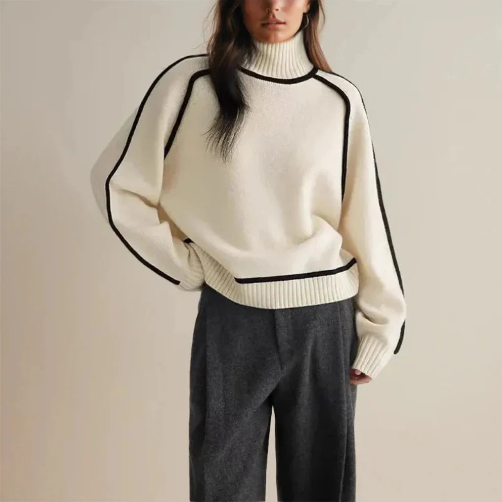 Women’s Warm Roll-Neck Sweater – Winter Layer with Cozy Style