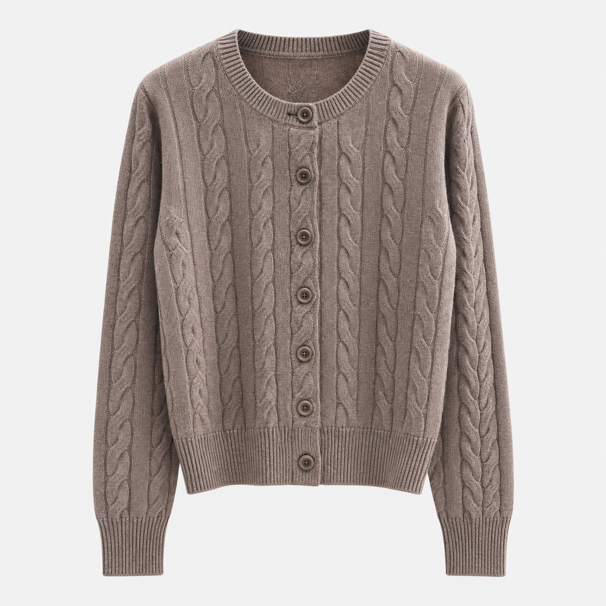 Textured Knit Cardigan with Button-Front for Women