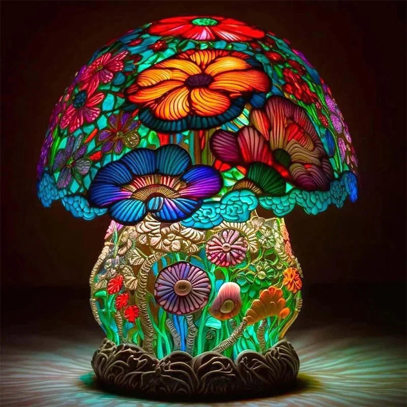 Ambient Stained Glass Table Lamp Vibrant Decorative Glow