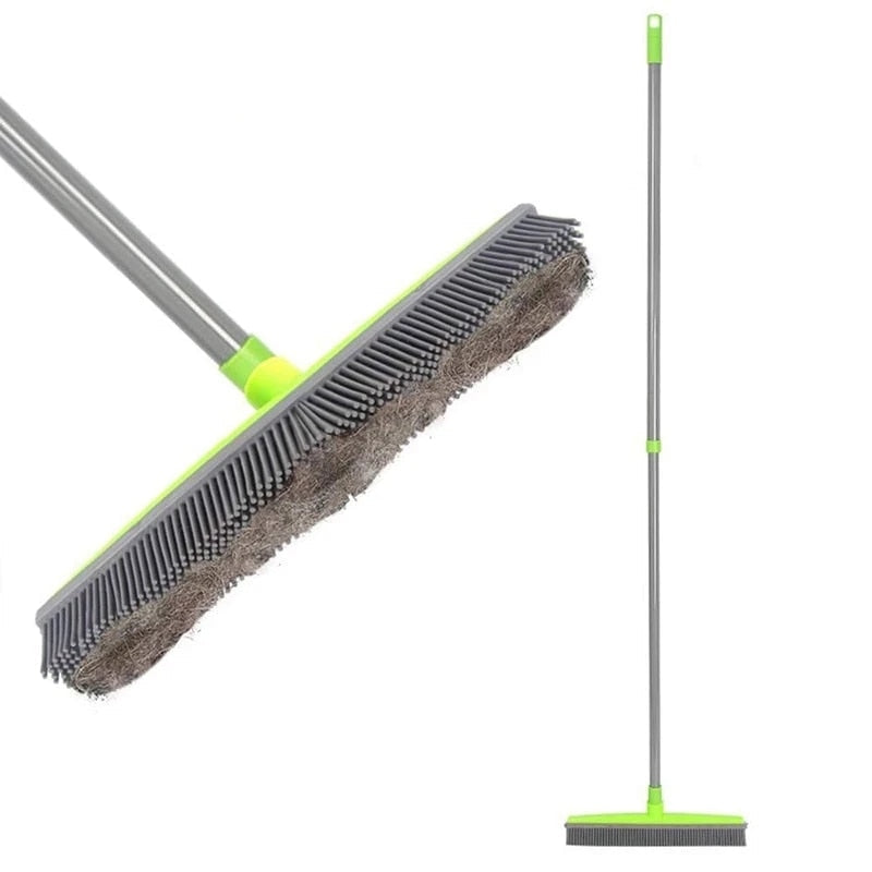 Universal rubber broom for effective pet hair removal