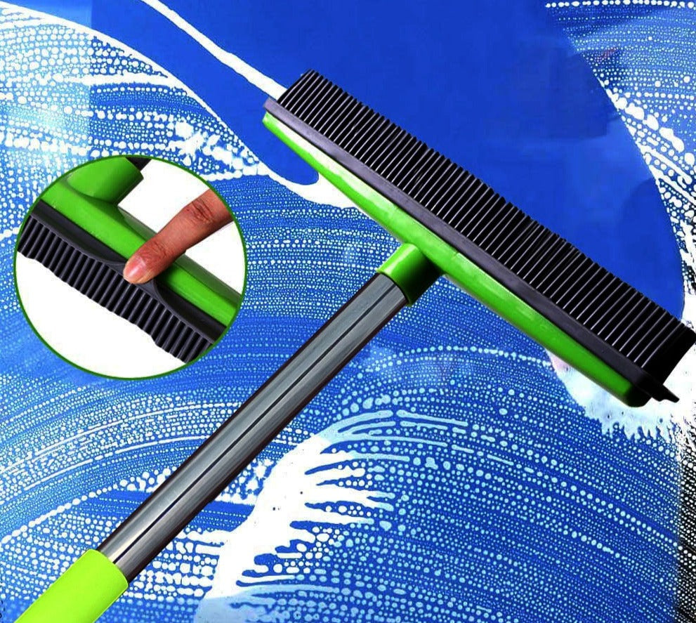 Universal rubber broom for effective pet hair removal