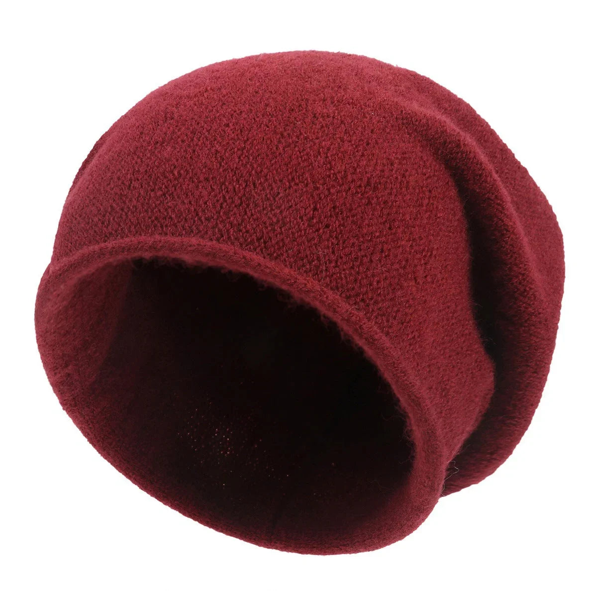 Women's soft casual relaxed-fit knit beanie with slouchy design