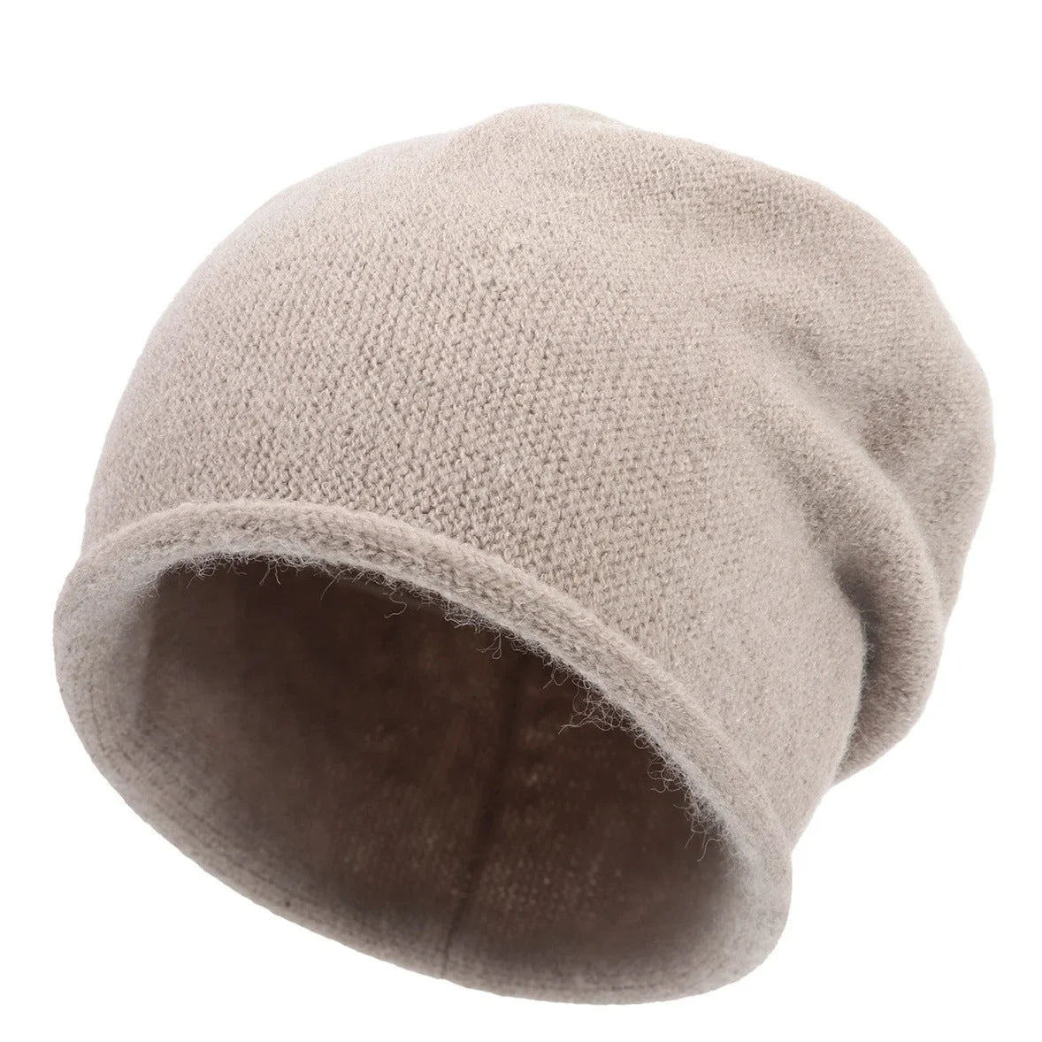 Women's soft casual relaxed-fit knit beanie with slouchy design