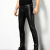 Black Faux Leather Pants for Men Trendy Design